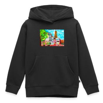 Arnhem City Urban - Kinder Premium hoodie biologisch - zwart - Voor - AI Model Kid Male (0cm)