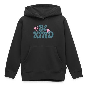 Soyez gentil - Sweat Premium à capuche enfant bio - noir - Devant - AI Model Kid Male (0cm)