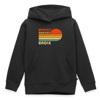 World’s Okayest Uncle Drôle Rétro Vintage - Sweat Premium à capuche enfant bio - noir - Devant - AI Model Kid Male (0cm)