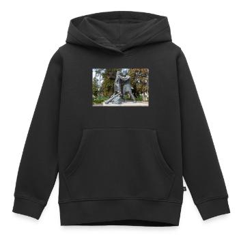Statue des mythologischen Ringkampfes - Kinder Premium Organic Hoodie - Schwarz - Vorne - AI Model Kid Male (0cm)