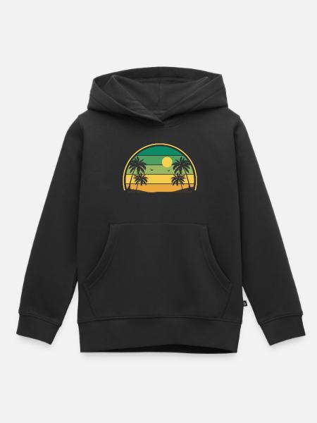 Retro Sommer Sonnenuntergang - Kinder Premium Organic Hoodie - Schwarz