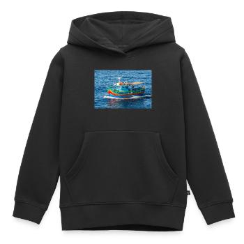 Malta traditionelles Fischerboot Luzzu - Kinder Premium Organic Hoodie - Schwarz - Vorne - AI Model Kid Male (0cm)