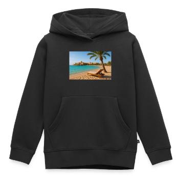Baie de Soma - Sweat Premium à capuche enfant bio - noir - Devant - AI Model Kid Male (0cm)