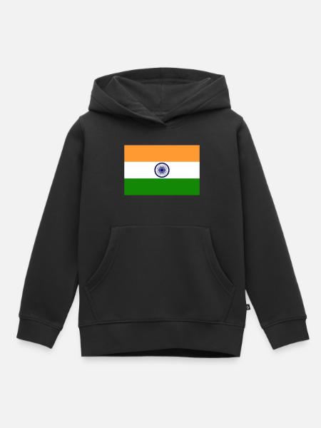indien, Fahne, Flagge, india - Kinder Premium Organic Hoodie - Schwarz