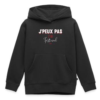 j'peux pas j'ai festival - Sweat Premium à capuche enfant bio - noir - Devant - AI Model Kid Male (0cm)