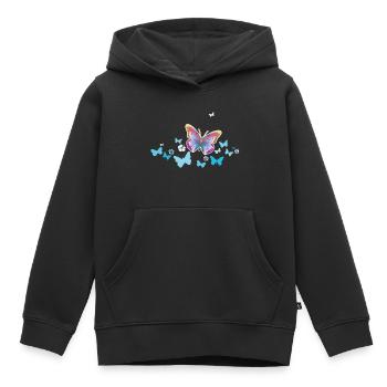 Butterflies Butterflies Insects Spring Summer - Kids Premium Organic Hoodie - black - Front - AI Model Kid Male (0cm)