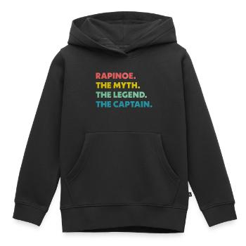 Rapinoe Der Mythos Die Legende Der Kapitän - Kinder Premium Organic Hoodie - Schwarz - Vorne - AI Model Kid Male (0cm)