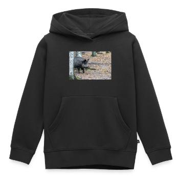 Wild boar (in German wild boar) Sus scrofa - Kids Premium Organic Hoodie - black - Front - AI Model Kid Male (0cm)