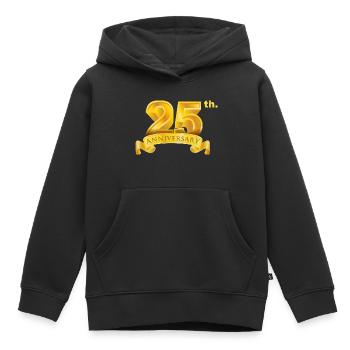 25e anniversaire et jour de naissance numéro d’or de luxe - Sweat Premium à capuche enfant bio - noir - Devant - AI Model Kid Male (0cm)