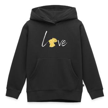 amour des pâtes - Sweat Premium à capuche enfant bio - noir - Devant - AI Model Kid Male (0cm)