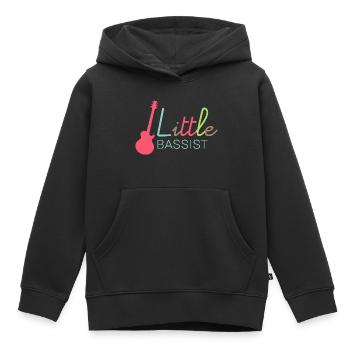 Little bassist - Kids Premium Organic Hoodie - black - Front - AI Model Kid Male (0cm)