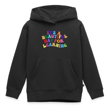 Es ist ein schöner Tag zum Lernen - Kinder Premium Organic Hoodie - Schwarz - Vorne - AI Model Kid Male (0cm)