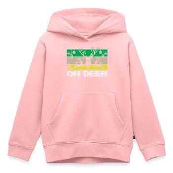 Oh Cerf - Sweat Premium à capuche enfant bio - rose - Devant - AI Model Kid Female (0cm)
