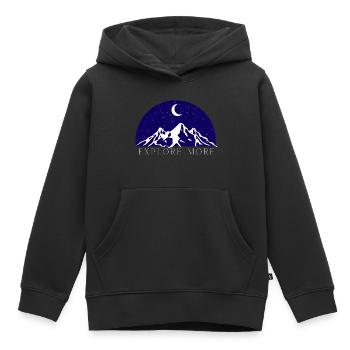 Explore more - Sweat Premium à capuche enfant bio - noir - Devant - AI Model Kid Male (0cm)