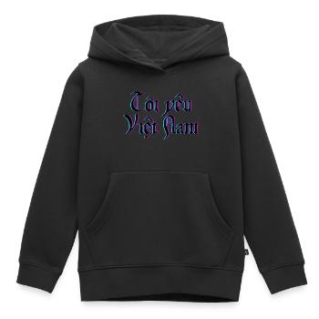 J’aime le Vietnam en vietnamien - Sweat Premium à capuche enfant bio - noir - Devant - AI Model Kid Male (0cm)