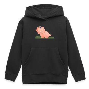 Blaulicht-Dino | Baby, Geschenk, Überraschung - Kinder Premium Organic Hoodie - Schwarz - Vorne - AI Model Kid Male (0cm)