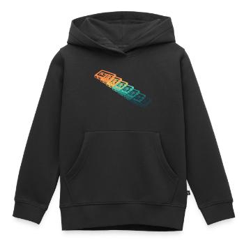 Cassette vintage - Sweat Premium à capuche enfant bio - noir - Devant - AI Model Kid Male (0cm)
