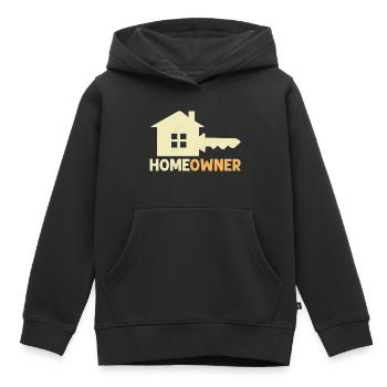 Propriétaire Propriétaire d’une pendaison de crémaillère Propriétaire - Sweat Premium à capuche enfant bio - noir - Devant - AI Model Kid Male (0cm)