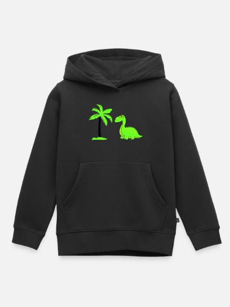 dinosaurier palme 02 - Kinder Premium Organic Hoodie - Schwarz