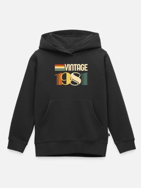 Jahrgang 1981 - 1981 Jubiläumsgeschenk - Kinder Premium Organic Hoodie - Schwarz