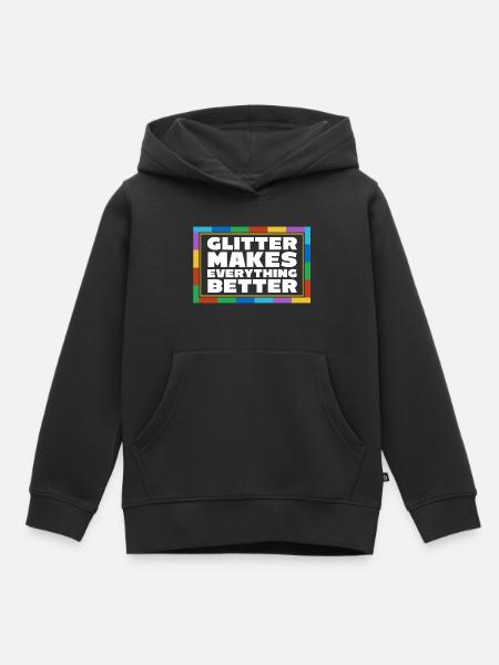 Glitzer - Kinder Premium Organic Hoodie - Schwarz