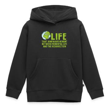 Vie Le moment embarrassant entre deux vies - Sweat Premium à capuche enfant bio - noir - Devant - AI Model Kid Male (0cm)