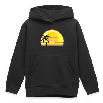 Été ensoleillé Journée fermée - Sweat Premium à capuche enfant bio - noir - Devant - AI Model Kid Male (0cm)