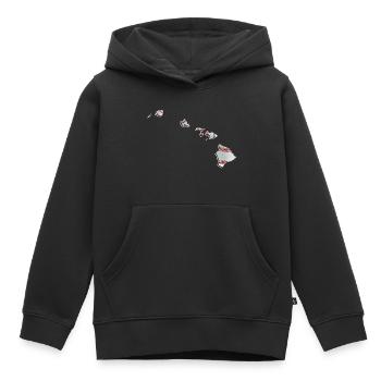 Le vrai baseball sur la carte de l’État d’Hawaï - Sweat Premium à capuche enfant bio - noir - Devant - AI Model Kid Male (0cm)