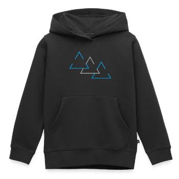 « Imprimé géométrique triangle » - Sweat Premium à capuche enfant bio - noir - Devant - AI Model Kid Male (0cm)