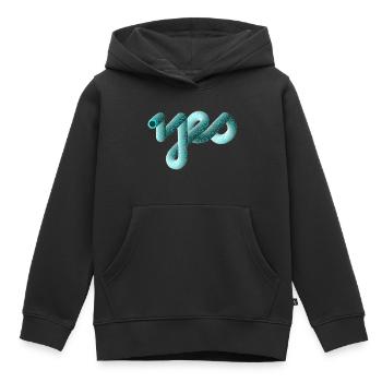 YES Font kuschel Effekt 3D - Kinder Premium Organic Hoodie - Schwarz - Vorne - AI Model Kid Male (0cm)