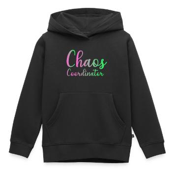 Chaos Coordinator Manager Boss Boss Mom Dad Office - Sweat Premium à capuche enfant bio - noir - Devant - AI Model Kid Male (0cm)