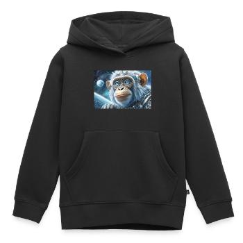 ALIVE 3024 0201 Avaruus, eläin, apina, planeetta - Lasten Premium huppari luomu - musta - Edestä - AI Model Kid Male (0cm)