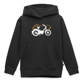 Mobylette - Sweat Premium à capuche enfant bio - noir - Devant - AI Model Kid Male (0cm)