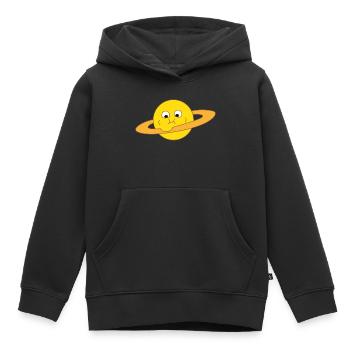 Dicker Saturn - Kinder Premium Organic Hoodie - Schwarz - Vorne - AI Model Kid Male (0cm)