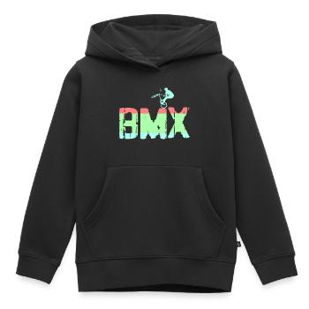 bmx - Sweat Premium à capuche enfant bio - noir - Devant - AI Model Kid Male (0cm)