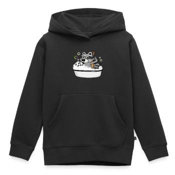 Waschbaer - Kinder Premium Organic Hoodie - Schwarz - Vorne - AI Model Kid Male (0cm)