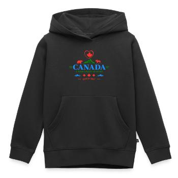 Canada Vancouver Montréal Toronto Maple Leaf Bears - Sweat Premium à capuche enfant bio - noir - Devant - AI Model Kid Male (0cm)