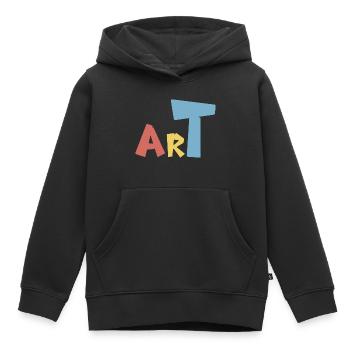 Art - Sweat Premium à capuche enfant bio - noir - Devant - AI Model Kid Male (0cm)