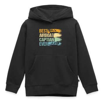 Best Airboat Captian Ever Hydroplane Propeller Swa - Kinder Premium Organic Hoodie - Schwarz - Vorne - AI Model Kid Male (0cm)