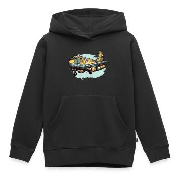 Avion de tourisme - Sweat Premium à capuche enfant bio - noir - Devant - AI Model Kid Male (0cm)