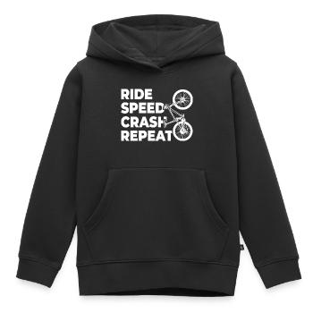 Radeln Fallen Wiederholen - Kinder Premium Organic Hoodie - Schwarz - Vorne - AI Model Kid Male (0cm)