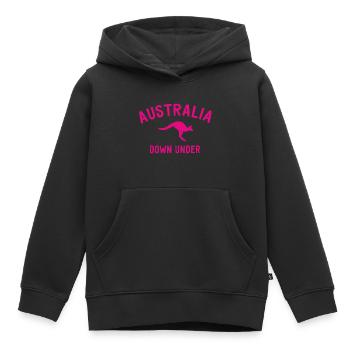 Australie - Australie - Australie - Kangourou - Sweat Premium à capuche enfant bio - noir - Devant - AI Model Kid Male (0cm)