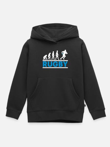 Rugby Evolution Sportmannschaft - Kinder Premium Organic Hoodie - Schwarz
