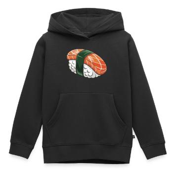 Nigiri Sushi with Green Ribbon - Kids Premium Organic Hoodie - black - Front - AI Model Kid Male (0cm)
