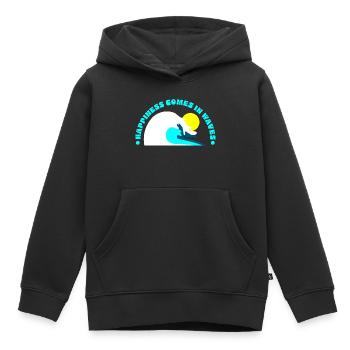 Lächeln Wellen und Sonnenstrahlen - Kinder Premium Organic Hoodie - Schwarz - Vorne - AI Model Kid Male (0cm)