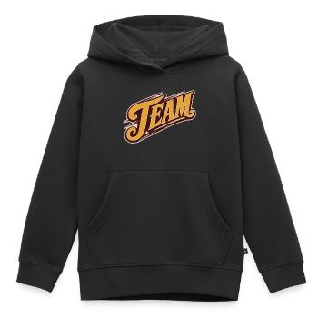 Équipe - Sweat Premium à capuche enfant bio - noir - Devant - AI Model Kid Male (0cm)