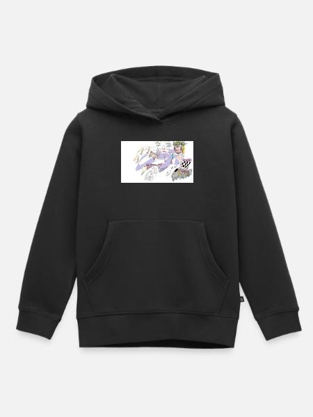 Rêvasser aux oiseaux - Sweat Premium à capuche enfant bio - noir