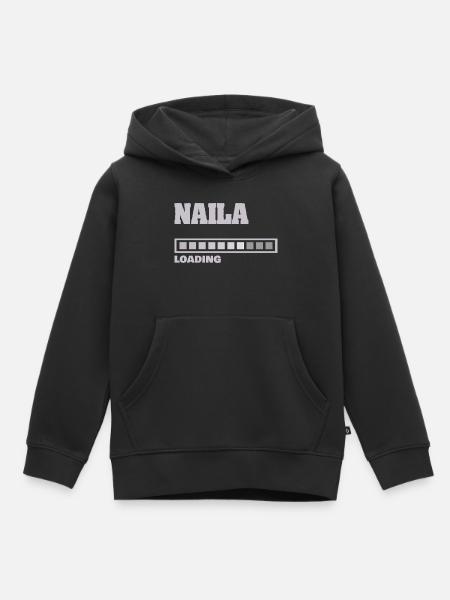 Naila als Geburt - Kinder Premium Organic Hoodie - Schwarz