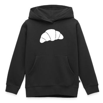 Weißes Croissant T-shirt Geschenkidee für Bäcker  - Kinder Premium Organic Hoodie - Schwarz - Vorne - AI Model Kid Male (0cm)