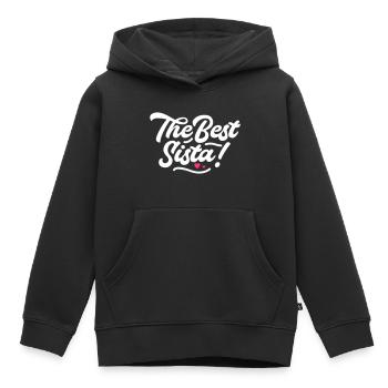 The Best Sista! - Kids Premium Organic Hoodie - black - Front - AI Model Kid Male (0cm)